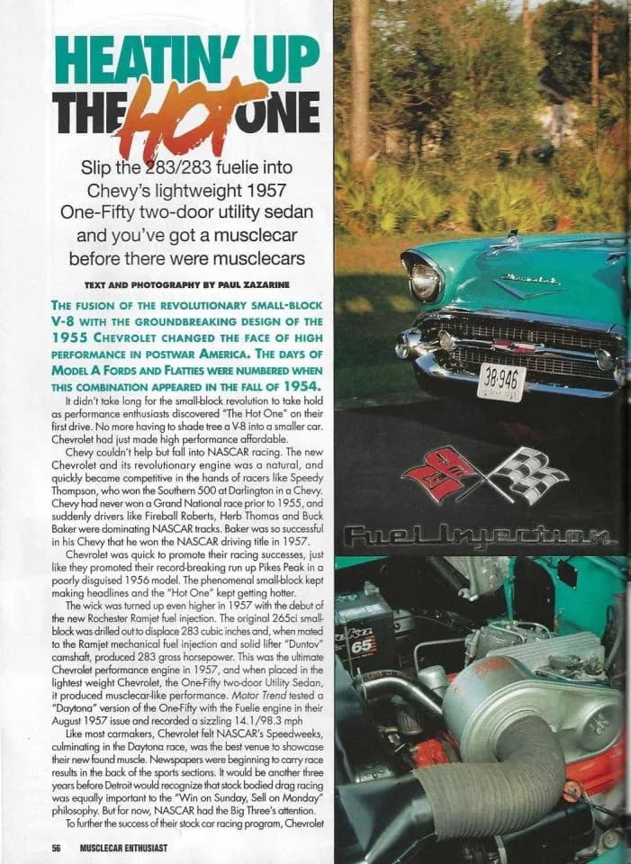 1957 Chevrolet 150 Utility Sedan Fuelie - Thumbnail 8